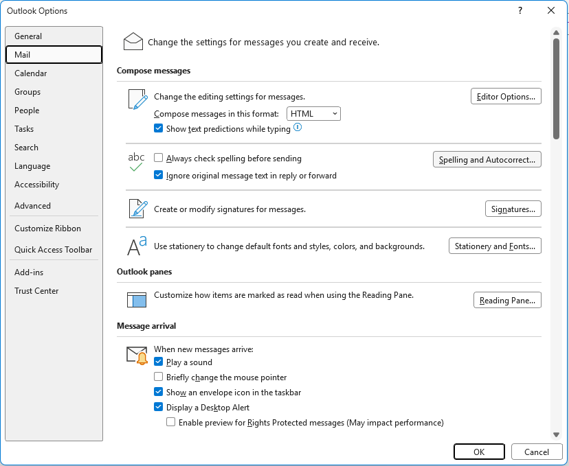 Stationery and Fonts in Classic Outlook
